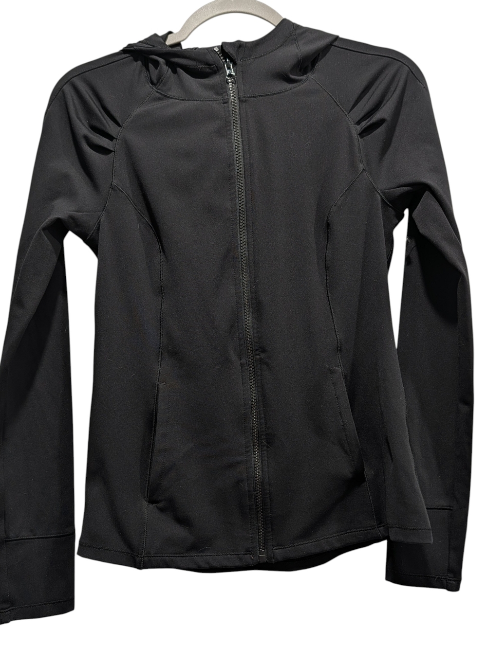 Yogalicious Black Hooded Zip Athletic  Jacket - Women